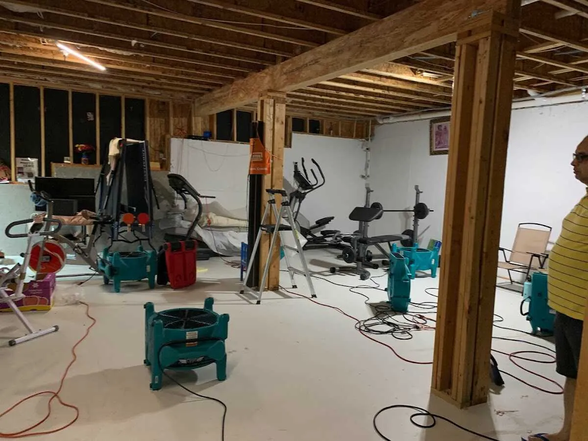 Basement drying equipment setup for Structural Drying in Brigham City